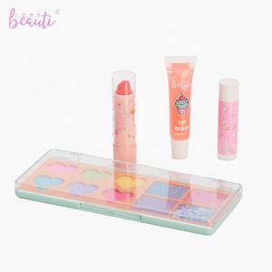 Ensemble de maquillage pour enfants en plastique sûr avec fard à paupières et brillant à lèvres pour les filles, jeu de simulation - Product Image 4