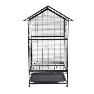 Toptan büyük Metal Birdhouse hareketli evrensel tekerlek tel papağan kafes, geniş Metal kuş kafesi papağan kafesi - Product Image 6