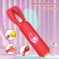 Mini vibrateur en silicone mignon en forme de lapin pour femme, masturbateur avec vibrateur puissant, jouet sexuel pour femmes