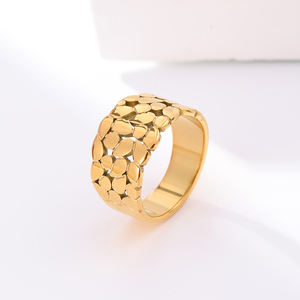 Anillo ajustable de acero inoxidable chapado en oro para mujer, joyería de moda clásica, venta al por mayor para mujer - Product Image 2