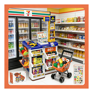 Mini Supermercado de Juguete, Tienda de Comestibles, Caja Registradora, Escáner, Carrito de Compras, Juego de Imitación de Mercado, Juguetes Educativos para Niños - Product Image 2