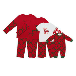 Suave Hipoalergénico 95% Bambú 5% Spandex Trajes a juego para la familia Botón de Navidad de manga larga para uso diario y navideño - Product Image 2