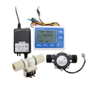 Цифровой светодиодный измерительный расходомер DN25 + 1 "с наружной резьбой пластиковый расходомер + 1" водяной Соленоидный клапан - Product Image 1