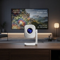 Nouveau projecteur LED HTP N6 blanc pour salon, home cinéma, 720P haute luminosité, stéréo HIFI, courte portée