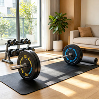 Disques de musculation en caoutchouc massif avec trou de 5 cm, compatibles avec la barre olympique, silencieux pour la musculation et le renforcement musculaire, disques de poids réglables