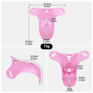 ANOSX Sissy Cock Cage with Lockable Belt Pink Hard Resin Male Chastity Restraint with Silicone Tube Penis Secure <b>Locking</b> Sex Toy - Product Image 6