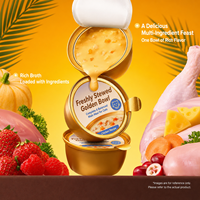 Comida Húmeda para Gatos con Pollo y Plátano Recién Estofado, 65g*4 Latas, Comida Completa y Equilibrada con Leche de Cabra, Cocción Lenta