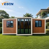 Maison extensible Yeson Elite en verre panoramique, showroom moderne portable, bureau modulaire préfabriqué pour événements créatifs