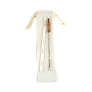 Custom glass straws set with eco friend packaging reusable straws with brush