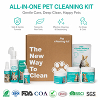 Kit de toilettage pour animaux de compagnie en gros ensemble complet de lingettes humides d'hygiène pour chiens et chats pour le nettoyage des oreilles, des yeux, des dents et des pattes pour les animaleries
