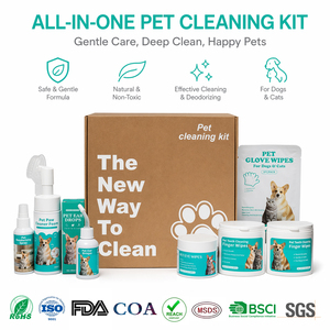 Kit Completo per Toelettatura di Animali Domestici all'Ingrosso <span class=keywords><strong>Set</strong></span> di <span class=keywords><strong>Salviette</strong></span> Umidificate per Igiene di Cani e Gatti per la Pulizia di Orecchie, Occhi, Denti, Zampe per Negozi di Animali - Product Image 4