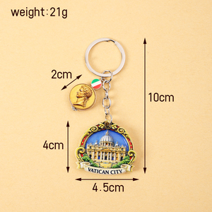 Llavero de Resina 3D con Forma Irregular Mediana, Recuerdo de <span class=keywords><strong>Viaje</strong></span> Europeo Moderno, Coliseo/Fuente de Trevi, Venta al Por Mayor - Product Image 3