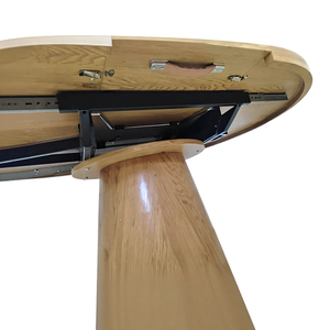 <span class=keywords><strong>Table</strong></span> à manger extensible ronde en bois au design minimaliste, base conique en MDF naturel <span class=keywords><strong>de</strong></span> 47 pouces, pour salon ou hôtel - Product Image 6