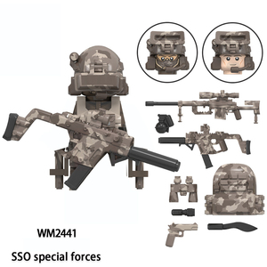 Figurines de soldats de l'équipe d'assaut Léopard des neiges des forces spéciales WM6147 de la Seconde Guerre mondiale, blocs de construction, armes de l'armée, briques, jouets pour enfants - Product Image 5