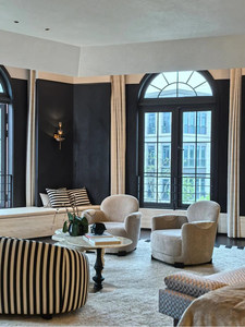 Sofá Moderno Minimalista para Apartamento, Estilo Vintage, Rayas Blancas y Negras, <span class=keywords><strong>Tres</strong></span> Plazas, Modelo de PU, Sofá Irregular de Diseño - Product Image 5