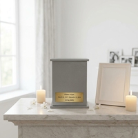 Urne funéraire rectangulaire de luxe grise pour adulte, personnalisable avec gravure, en laiton, pour cendres humaines, pour sépulture sacrée au cimetière