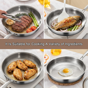Profesional OEM ODM 24cm/26cm/28cm <span class=keywords><strong>100</strong></span>% puro <span class=keywords><strong>titanio</strong></span> martillado cocina del hogar cocina antiadherente Wok sartén - Product Image 5