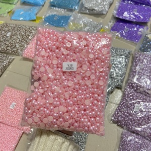 Whatstone 1,5 Mm 2mm 2,5mm <span class=keywords><strong>Loose</strong></span> Flat Bakc Abs Half Nail Art Pearl para decoración de uñas - Product Image 4