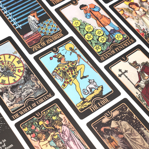 Cubierta de cartas de Tarot impermeable de plástico impresa personalizada Visionary 78 cartas de Tarot exquisitos oráculos tarjeta de juego de adivinación - Product Image 4