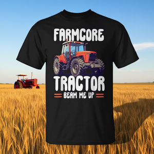Camiseta Farmcore Tractor Beam Me Up con diseño vintage de agricultor - Product Image 3