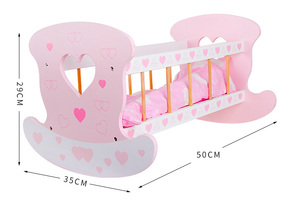 COMMIKI en <span class=keywords><strong>bois</strong></span> bébé poupée berceau semblant meubles <span class=keywords><strong>lit</strong></span> enfants jeu <span class=keywords><strong>de</strong></span> rôle jouet petit <span class=keywords><strong>lit</strong></span> pour filles et garçons éducatif Playhouse jouet - Product Image 5