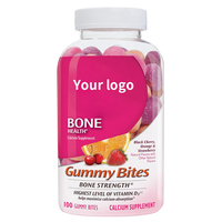 Gummies de calcium sans sucre pour les os et les dents, enrichies en vitamines D3, K2, magnésium, B6, B12 pour adolescents - Compléments anti-âge