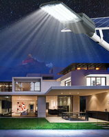 Lampe solaire LED extérieure super lumineuse IP67 étanche 6000K lumière du jour projecteur avec contrôle via application/télécommande en alliage d'aluminium LiFePO4