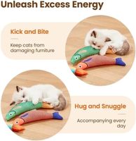 Mainan Ikan Interaktif untuk Kucing Gemuk, Boneka Berbunyi dengan Catnip, Tahan Lama & Lembut untuk Kucing & Anak Kucing di Dalam Ruangan (Emas/Merah/Hijau)