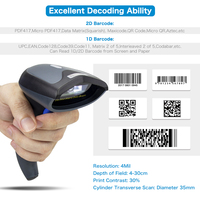 Escáner de Código de Barras Inalámbrico 2D Portátil NETUM Versión Wifi: W8-wifi, Lector de Códigos QR con Bluetooth y USB