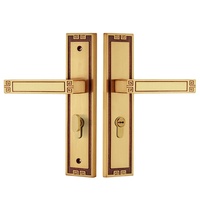Nouvelle serrure de porte intérieure en laiton pur de style chinois, design oriental moderne, poignée à levier dorée antique pour villa, chambre à coucher, décoration intérieure