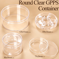Boîtes en plastique transparent PS WEISHENG en vrac, mini, rondes, pour cadeaux, artisanat, rangement ou présentation de perles, promotionnelles, pour mariage