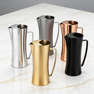 Jarra de Metal Personalizada para Bebidas, Jugos y Agua Frí<span class=keywords><strong>a</strong></span>, para Restaurante, Cocina, Hogar, Bar, Jarra de Agua de Acero Inoxidable Dorado - Product Image 1