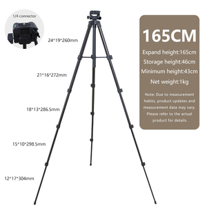 Chuyên nghiệp xách tay Trọng lượng nhẹ kim loại điện thoại & nhiếp ảnh máy ảnh <span class=keywords><strong>tripod</strong></span> cho video và chuyên nghiệp sử dụng - Product Image 3