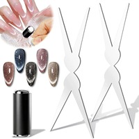 Kit d'aimants double tête pour nail art français, aimant 3D puissant effet œil de chat, outil magnétique pour manucure DIY à effet V pour vernis gel