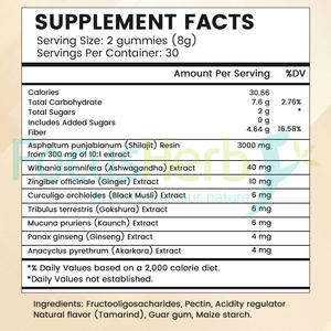 FocusHerb Gummies de Shilajit Pur de l'Himalaya de Qualité Or avec 100% Shilajit, 60 Gummies - Product Image 2