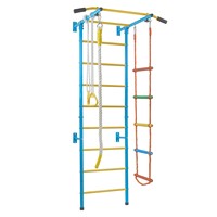 Tour d'escalade intérieure 5 en 1 pour enfants, échelle suédoise murale avec barre de traction, anneaux de gymnastique et échelle en corde pour tout-petits
