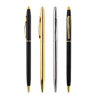 Stylo bille en métal fin rose doré de haute qualité, élégant et classique, idéal pour les réunions d'affaires et les hôtels