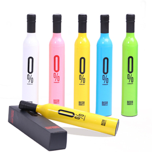 Paraguas Publicitarios Personalizados al por Mayor, Modernos, con Forma de Botella, de Tela Pongee, con Marco de Metal Negro, para Regalos Empresariales - Product Image 1