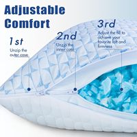 Oreiller cervical orthopédique en mousse à mémoire de forme et gel déchiqueté, soutien et soin du cou, vente en gros