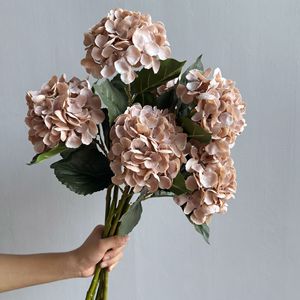 M212 <span class=keywords><strong>Fiori</strong></span> <span class=keywords><strong>di</strong></span> Ortensia Artificiali <span class=keywords><strong>di</strong></span> Alta Qualità in Lattice Effetto Reale, Testa Grande, Verde e Bianco, per Decorazioni Matrimoniali - Product Image 4