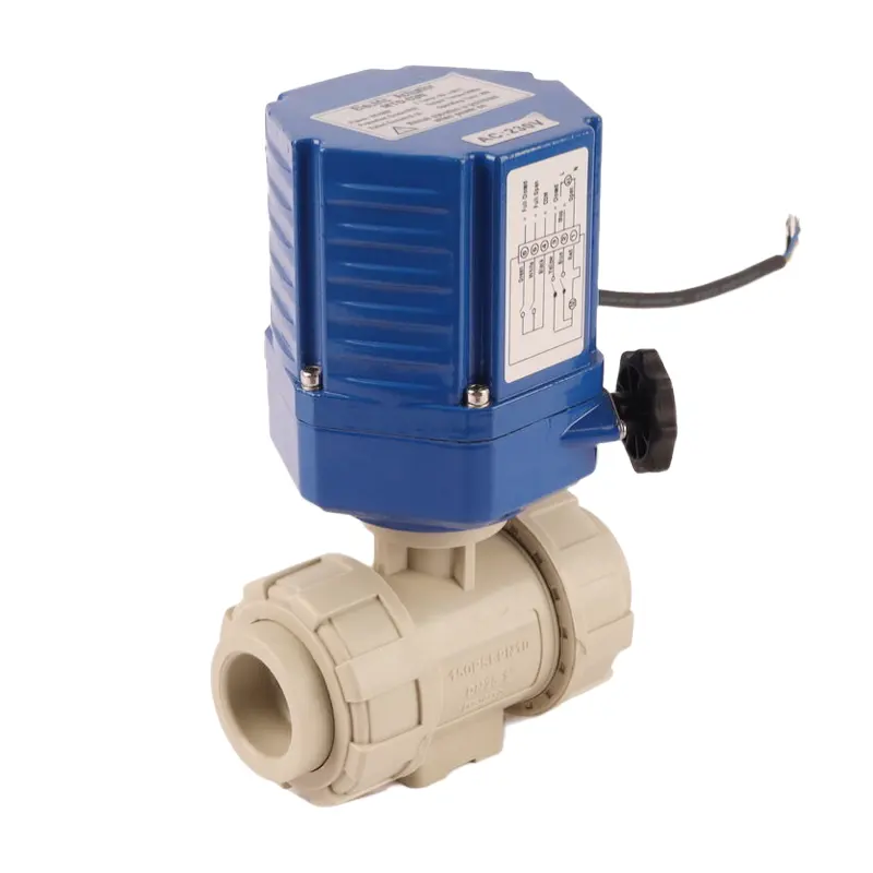 DN50-2" Motorized PPH Swimming Pool 2-Way Electric Ball Valve DC24V / RS485 / Intelligent On-Off Type /DIN SOCKET