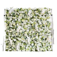 Décor de toile de fond de luxe pour banquets et fêtes de mariage, pour acheteurs professionnels : Mur de fleurs artificielles en soie aux pétales vifs et aux fleurs denses
