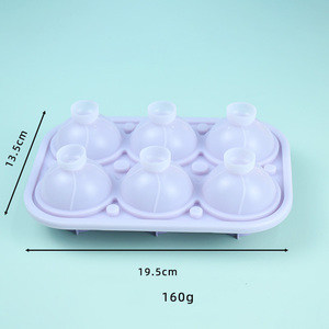 Bán buôn tùy chỉnh BPA free bóng lớn hình dạng <span class=keywords><strong>Ice</strong></span> <span class=keywords><strong>Cube</strong></span> khuôn mẫu 6 sâu răng <span class=keywords><strong>Ice</strong></span> <span class=keywords><strong>Cube</strong></span> khay với nắp đậy - Product Image 3