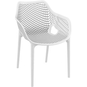 Silla <span class=keywords><strong>de</strong></span> Jardín Moderna Apilable <span class=keywords><strong>de</strong></span> Polipropileno Negro, Silla <span class=keywords><strong>de</strong></span> Comedor <span class=keywords><strong>para</strong></span> Exteriores, Blanca - Product Image 2