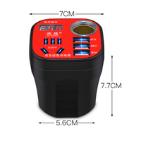 Cargador de Coche con 8 Puertos, Salida de CC 12V y CA 220V, Resistente al Agua, Doble USB, Encendedor de Cigarrillos, Convertidor de CA, Adaptador para Vehículo