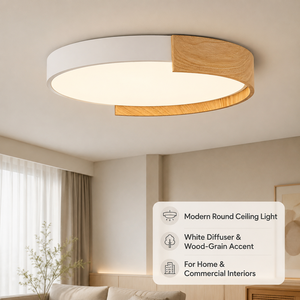 Plafonnier LED rond moderne en acrylique avec télécommande, 3 températures de couleur, dimmable, pour chambre, salon, décoration intérieure - Product Image 2