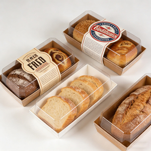 Boîte à croissants personnalisée avec fermeture à clip intégrée, réutilisable, en papier, pour boulangerie, avec manchon de transport pour cupcakes, beignets, pâtisseries, emballage gaufré - Product Image 2