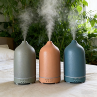 Gride Design – diffuseur d'huiles essentielles en céramique, diffuseur d'aromathérapie à ultrasons avec minuteries et veilleuses