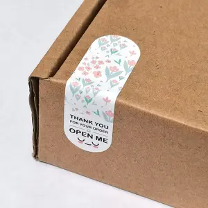 Gordon Ribbons Custom Cute Adhesive Paper Labels Printing Sticker For Gift Box Rectangle Shape Sticker