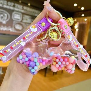 Penjualan Terbaik akrilik kreatif minyak cairan mengambang botol gantungan kunci 3d Bintang pasangan gantungan kunci mobil ransel gantungan kunci liontin - Product Image 1